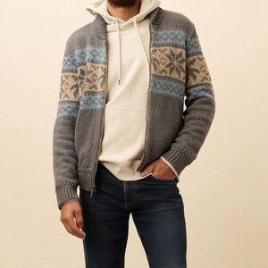 Faherty Surf to Snow Zip Cardigan Men's Medium